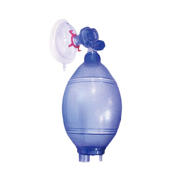 海笛【简易呼吸器】简易呼吸器复苏气球囊复苏器人工复苏器心肺复苏器蓝球囊+面罩