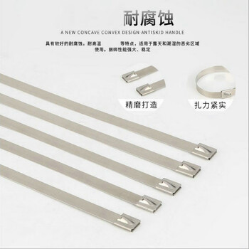 飞尔（FLYER）阶梯式自锁不锈钢扎带 金属钢带 束线带 电缆扎丝 100根/包【10×350MM】