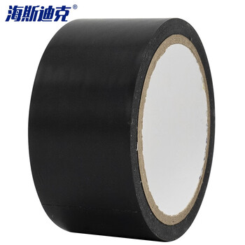 海斯迪克 警示胶带 PVC安全警示车间划线胶带 黑色1卷 4.8CM*16y HKJD-005