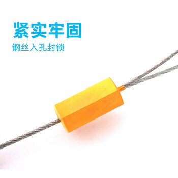 飞尔（FLYER）一次性六角铅封 抽紧式钢丝封条 一次性封条物流货车铅封100条【26.5×14mm 】