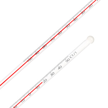 匡建仪表（CONJANT）中兴高精密温度计 工业玻璃棒液体测温仪 手工雕刻款 -100+50℃(红水款分度值1) 