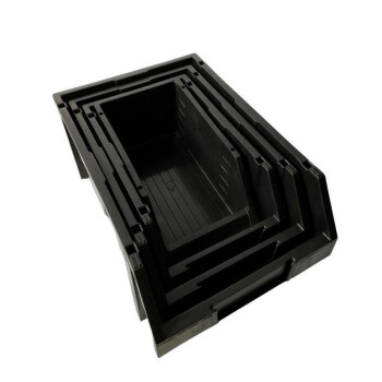 链工 零件盒斜口配件盒元件盒物料盒收纳盒黑色A2号180*121*79mm