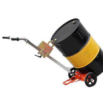 知旦 油桶搬运车 铁塑通用款 载重450kg 手推车咬嘴油桶车 橡胶四轮 610505