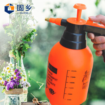 固乡 压力喷壶 洗车喷壶 花卉植物浇水壶 浇花洒水壶 喷雾器 园艺泡沫喷壶【2L加厚喷壶橙色】