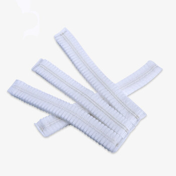 安小侠一次性帽子头套无纺布帽子条形帽防尘 凑单优选 白色100只