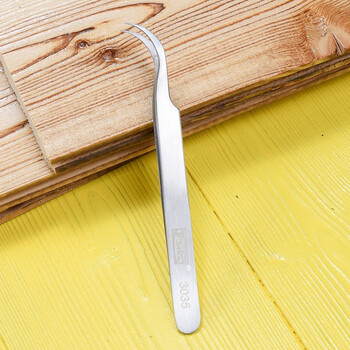 保拉(Paola) 镊子工具(120mm) 不锈钢防磁加硬弯嘴尖镊子3035