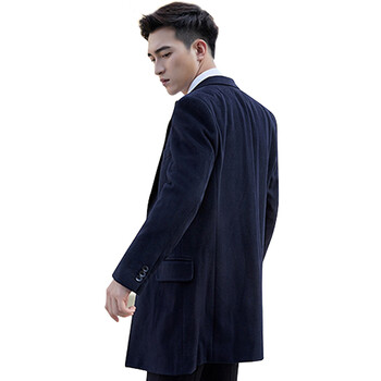 强盛伟业(QSWY)各号 职业装大衣 商务呢子大衣工作服外套 定制 藏青 S-5XL