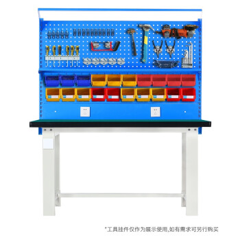 沛桥重型工作台PQ-1507单桌双挂板带棚板灯架2.1米可定制