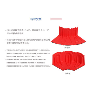 穆运 挡水板ABS可移动式防洪挡板组合式防汛板红色 950*750*660mm
