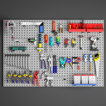 斯铂格 洞洞板 车间五金工具挂板厨房墙上置物架电竞桌面收纳架展示架 90X45cm厚1.2mm BGB-7
