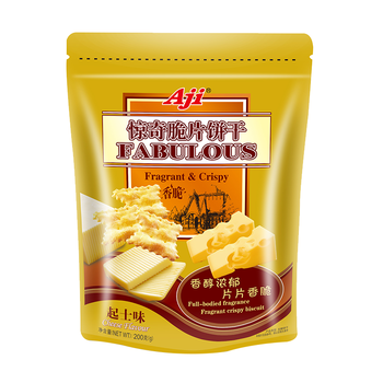 Aji 零食早餐 惊奇脆片饼干 酥脆可口 金黄起士味200g/袋