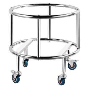 稳斯坦 W729 加厚不锈钢桶架 水桶汤桶底座热水桶架带轮可移动保温桶架子 汤桶推车+万向轮60cm