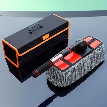  鸣固ZJ3977  汽车掸子专用洗车刷子扫雪擦车拖把除尘掸子扫灰油蜡刷车用品 雪绒蜡刷（可旋转）+收纳箱