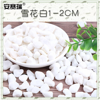 安赛瑞 白色石子（5kg）雪花白小白石子园艺绿植装饰铺面鹅卵石多肉铺面水族箱鱼缸石石径1-2cm 500043