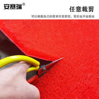 安赛瑞 PVC丝圈防滑走道垫 加厚丝圈吸水防滑通道地垫 1.2×18m 12653