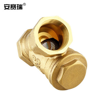 安赛瑞 黄铜过滤器 Y型过滤器内丝铜阀门过滤杂质 DN25 1寸 2个装 430600