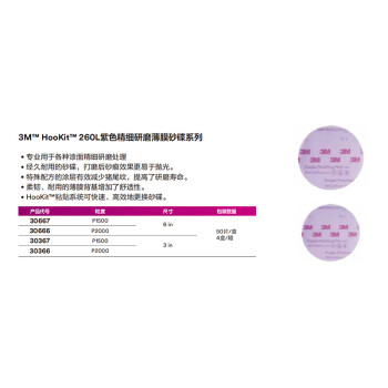 3M砂纸   260L 干磨砂纸 P1500  50张/盒 3寸 1盒/50片