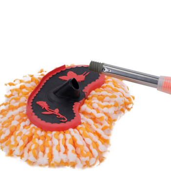 康丽雅 K-0213 伸缩款不锈钢杆洗车拖把 软毛除尘掸刷车工具 太阳花纳米款