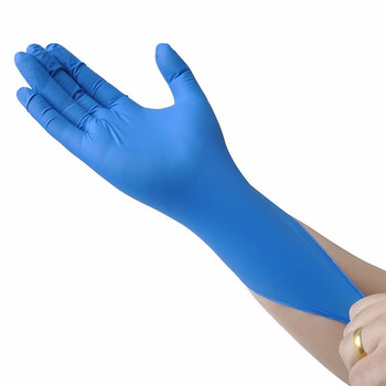 爱马斯（AMMEX）APFNC46100一次性丁腈手套 耐油耐酸碱化学实验麻面 定做 L码 100只/盒