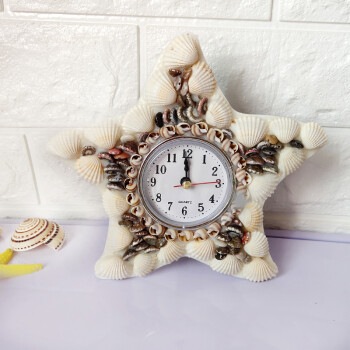 天然海螺贝壳工艺品装饰品创意摆件纯手工制作可爱卡通电子表钟表