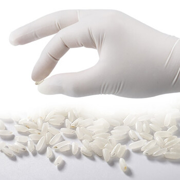 安美尚（ams）A5301一次性乳胶手套定做橡胶检查手套9寸 1盒（50双） S码