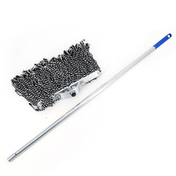 冰禹 尘推平板拖把排拖 黑白60cm加强款钢杆 办公室家政工厂车间商场保洁吸水去污可拆卸(1个装)BYlj-19 