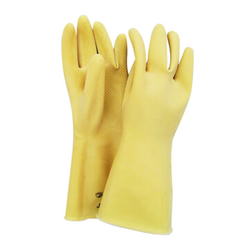 三蝶 加厚手套耐酸碱工业防化加长款橡胶乳胶劳动防护手套 H型 40厘米 