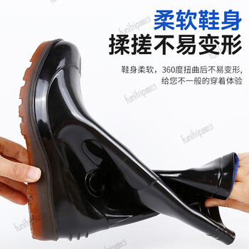 趣行 防汛套装3件套 防雨防汛雨衣雨鞋 应急救援企业客户定制全衬里分体雨衣雨裤+中筒雨靴（备注尺码）