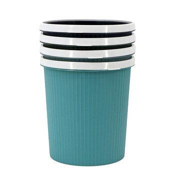 卫洋 WYS-353 清洁压圈简约塑料垃圾桶办公室圆形收纳桶纸篓 竖纹小号 颜色随机