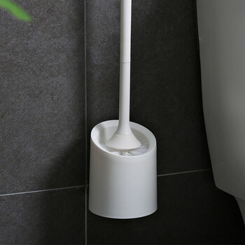 庄太太 灰色 免打孔壁挂式马桶刷套装