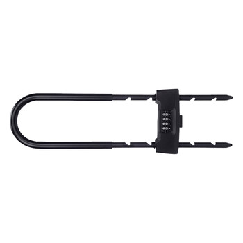 飞尔（FLYER）U型加长玻璃门密码锁 可调节安全防盗锁 防水防锈店铺办公室密码锁【黑色】