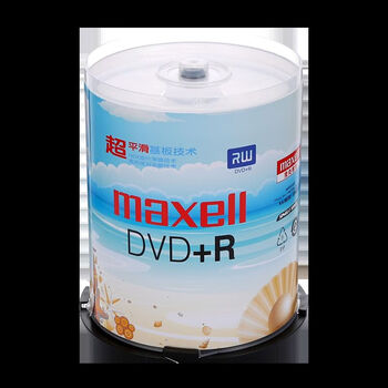 麦克赛尔（Maxell）DVD+R光盘/刻录光盘 16速4.7G 空白光盘 刻录盘 光碟 桶装100片