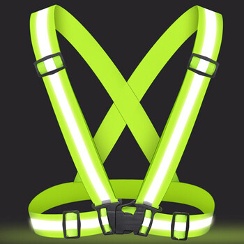 金诗洛 KSL109 反光背带 交通施工安全反光背心马甲 绿色-带弹力