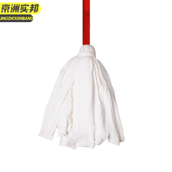 京洲实邦【毛巾布拖把颜色随机】工厂木杆圆头吸水墩布JZSB-N0004