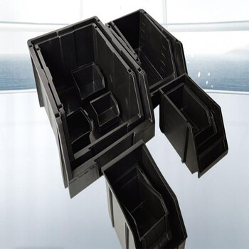 链工 零件盒斜口配件盒元件盒物料盒收纳盒黑色A2号180*121*79mm