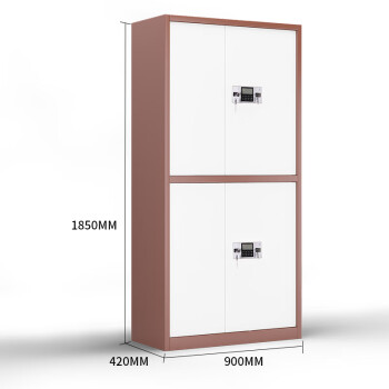 天旦保密柜TD-B1036资料柜双保险铁皮柜双节咖白套色