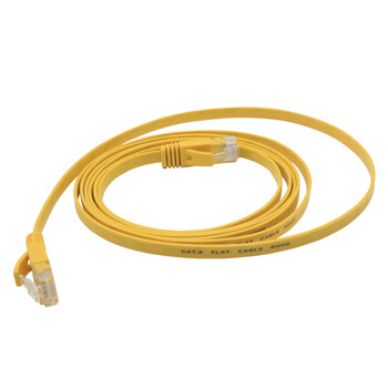 凌科朔(LINKSHIRE)六类扁平网线 CAT6类成品纯铜高速千兆塑料头网络连接线跳线 黄色 3米