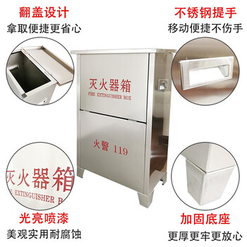 天生湖 NATURAL LAKE 304不锈钢灭火器箱4公斤2具 水基型灭火器箱子 干粉灭火器箱子 4kg*2（不含灭火器）
