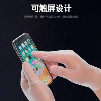 者也（ZYE） PVC加厚防护手套 美容橡胶手套餐饮防水防油一次性透明手套 100只/盒 L码