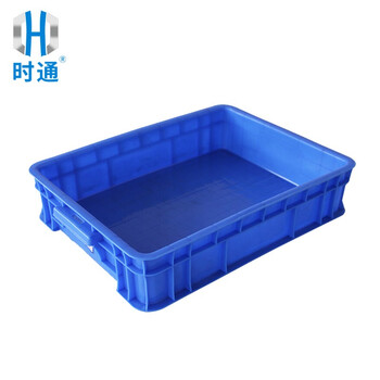 时通塑料箱周转箱收纳盒零件盒元件加厚汽配箱物流箱养龟养鱼箱1号蓝色165*115*65