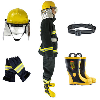 宏兴（HongXing）02款消防服单式战斗服套装 头盔手套消防腰带消防靴43码消防服定做五件套 XXL#