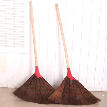 鸣固 棕扫把 软毛鬃毛笤帚扫地马路扫帚 棕毛加厚 加长加厚款1.3米长