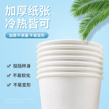 绿之源一次性杯子200ml加厚防烫水杯100只装LQ9964