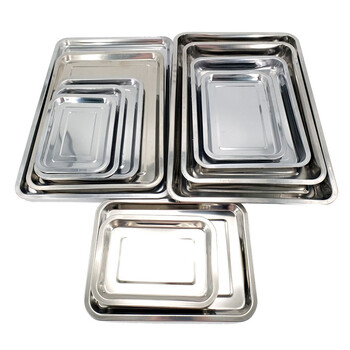 金固牢 KCzy-94  不锈钢方盘 酒店托盘餐盘存储盘 长方形烤盘菜盘烧烤盘 04厚27*20*2浅