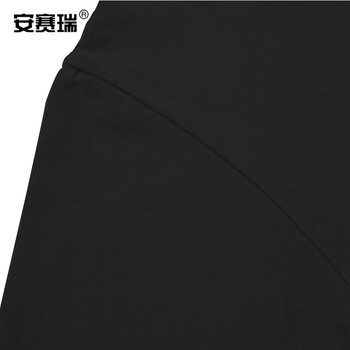 安赛瑞 劳保圆领棉质短袖T恤 夏季吸汗工作汗衫 物业工作服内搭餐饮团队 黑色 M码 11256