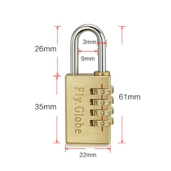 飞球( Fly.Globe) 密码锁 行李箱铜挂锁宿舍健身房箱包锁储物柜门锁工具箱小锁FQ-300