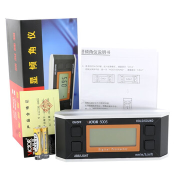 胜利仪器（VICTOR）数显倾角仪无磁360度电子角度仪倾角盒水平仪IP67防水数显水平仪 VC5005 标配现货