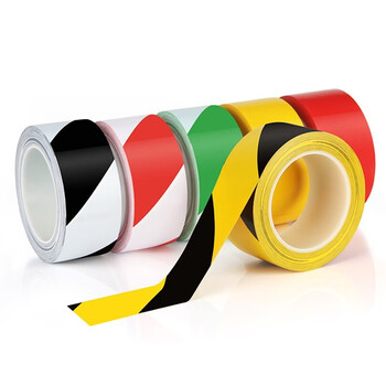 者也 反光胶带警示线安全地面标识警示贴无痕斑马线胶带 红白【4.8CM*33M】