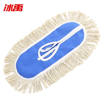 冰禹 尘推平板拖把排拖 蓝白色40cm单个替换布(不含铁架) 办公室家政工厂车间商场保洁吸水去污可拆卸(1个装)BY-6381 