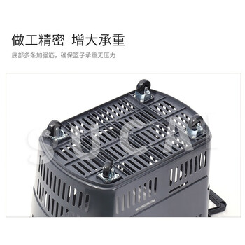 苏彩超市购物篮周转筐箱拉杆带轮子购物车手提加厚塑料拉篮商场买菜四轮大号拖篮 45L斜纹深灰色